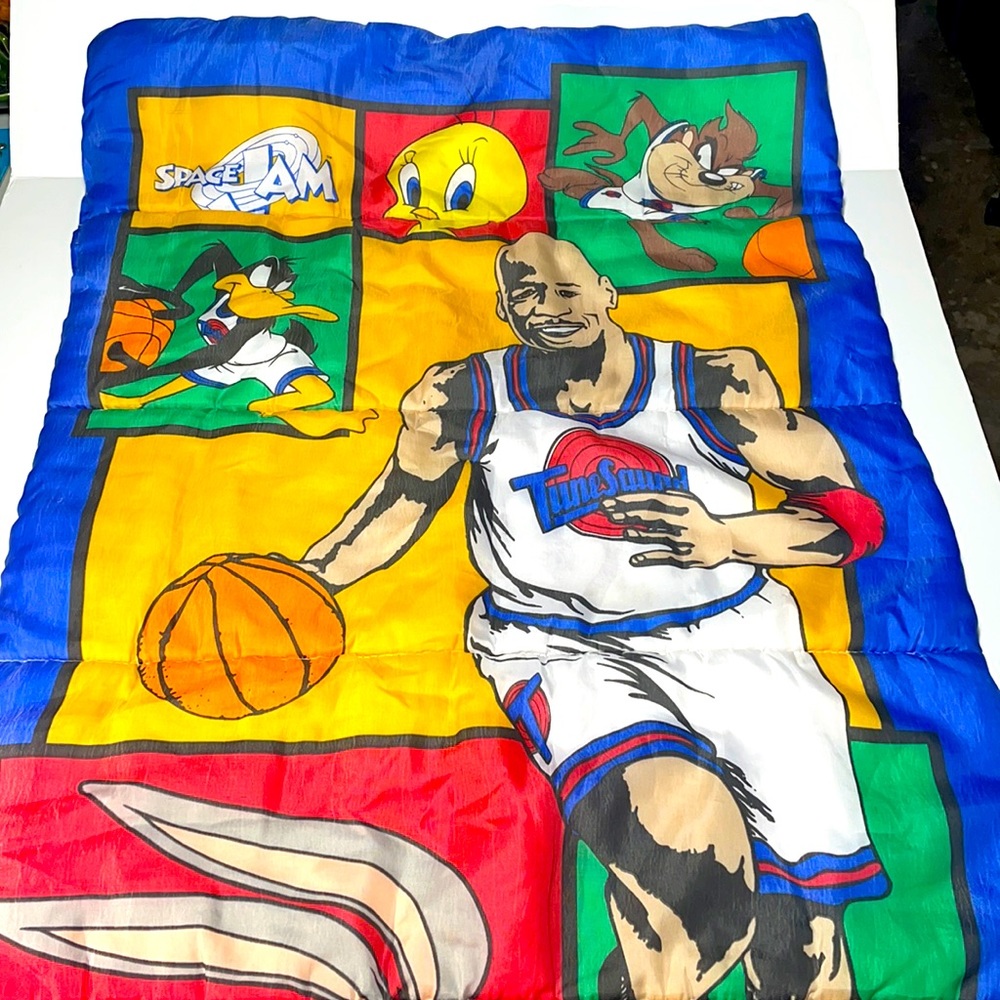 Vintage1996 Space Jams Childrens Sleeping Bag! Micheal Jordon Bugs Bunny EUC